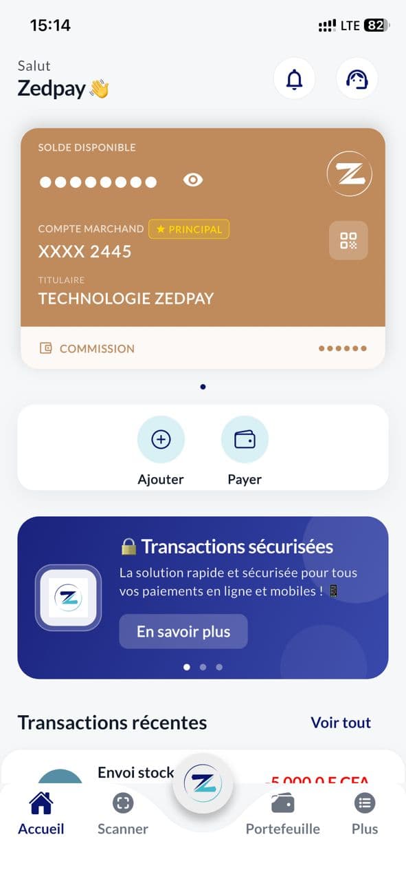 ZedPay Marchand Dashboard