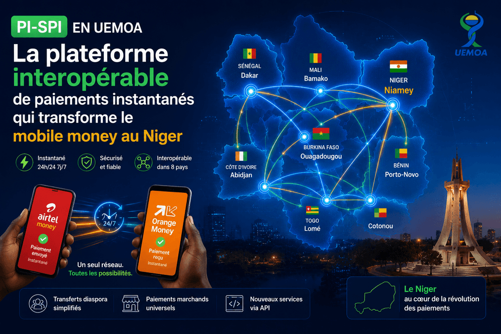 La plateforme PI‑SPI (UEMOA) permet des paiements instantanés inter-opérateurs 24h/24. Découvrez son impact sur le mobile money au Niger et les opportunités pour les fintech.